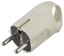 Вилка электрическая с заземлением угловая с кольцом Эра V3 16А белый картинка 